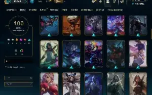 Unranked com 150 Champs e 100 Skins + 2700 RP
