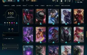 Unranked com 150 Champs e 100 Skins + 2700 RP