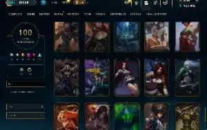 Unranked com 150 Champs e 100 Skins + 2700 RP