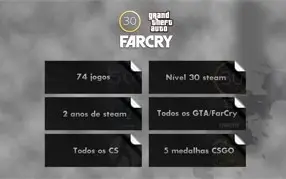 Conta Steam Level 30, 74 Jogos, Todos os GTA e Far Cry