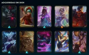 conta de lol lvl 298, com 213 skins, 133 campões e 16k de ea