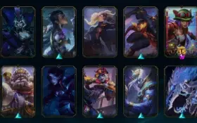 conta de lol lvl 298, com 213 skins, 133 campões e 16k de ea