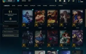 Conta Unranked com 30 Champs e 3 Fragmentos de skins