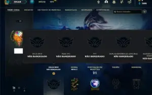 Conta Unranked com 30 Champs e 3 Fragmentos de skins