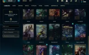 Conta Unranked com 30 Champs e 3 Fragmentos de skins