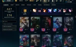 Bronze 4 com TODOS os champs e 230 Skins + 1400 RP