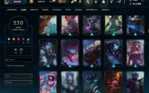 Bronze 4 com TODOS os champs e 230 Skins + 1400 RP