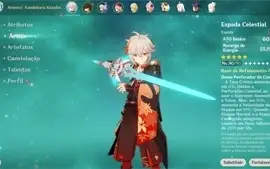 CONTA GENSHIN IMPACT AR 55 KAZUHA C/ESPADA CELESTIAL E+