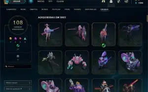 Conta League of Legends, Todos os Campeões, 1k+ de Skins