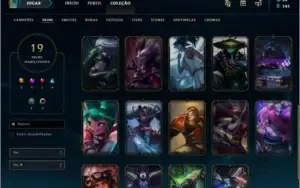 Conta League of Legends Prata 35 Campeões 19 Skins 68 Ícones