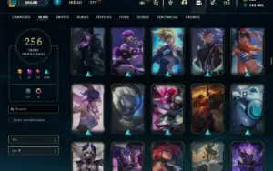 Conta Platina 3 com TODOS os champs e 256 Skins ( MONO ADC )