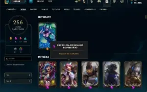 Conta Platina 3 com TODOS os champs e 256 Skins ( MONO ADC )