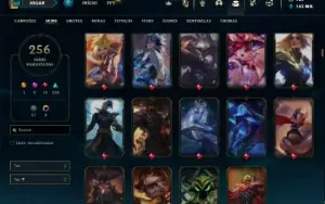 Conta Platina 3 com TODOS os champs e 256 Skins ( MONO ADC )