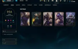 Conta Platina 3 com TODOS os champs e 256 Skins ( MONO ADC )