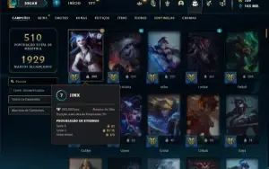 Conta Platina 3 com TODOS os champs e 256 Skins ( MONO ADC )