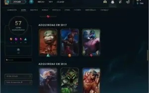 Conta Season 2 com ícones raros e rammus rei