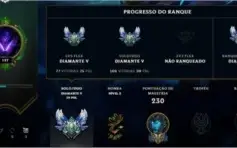 Conta diamante lol - 106 champions - 42 skins
