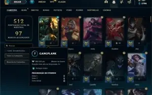 Conta ouro 3 com 150 Champs e 425 Skins + 5 Prestigios