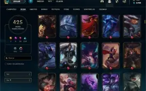 Conta ouro 3 com 150 Champs e 425 Skins + 5 Prestigios