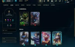 Unranked com 31 Champs e 8 Skins + 2 Fragmentos
