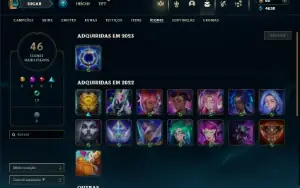 Unranked com 31 Champs e 8 Skins + 2 Fragmentos