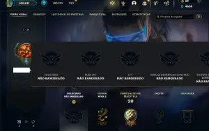 Unranked com 31 Champs e 8 Skins + 2 Fragmentos