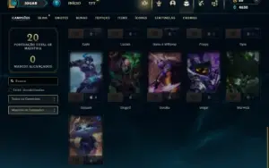 Unranked com 31 Champs e 8 Skins + 2 Fragmentos