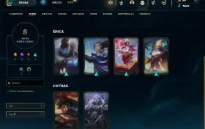 Unranked com 31 Champs e 8 Skins + 2 Fragmentos