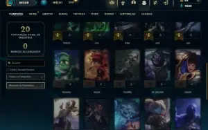 Unranked com 31 Champs e 8 Skins + 2 Fragmentos