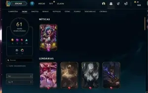 Conta lol ouro 4,100 champs, 61 skins