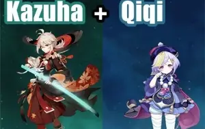Conta Genshin Impact AR 5 com Kazuha e Qiqi