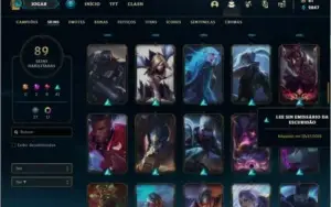 Conta platina 2 com 68 champs e 89 skins + 700k de Yasuo