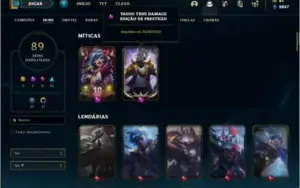 Conta platina 2 com 68 champs e 89 skins + 700k de Yasuo