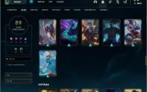 Conta platina 2 com 68 champs e 89 skins + 700k de Yasuo