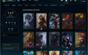 Conta LoL com 167 skins