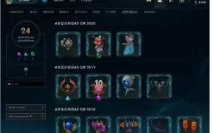 Conta LoL com 167 skins