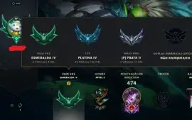 Vendo Conta LOL com 148 Campeões/96 Skins Esmeralda IV