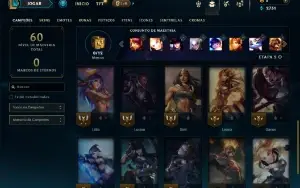 Unranked com 21 Champs e 11 Skins + 1 Fragmento