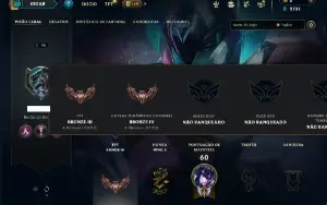 Unranked com 21 Champs e 11 Skins + 1 Fragmento