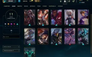 Unranked com 21 Champs e 11 Skins + 1 Fragmento