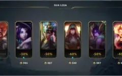 conta League of Legends passe ativo 42 skins