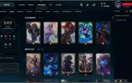 Conta League of Legends - 949 skins, diamante 2 70% winrate