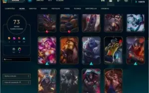 Conta lol Platina IV, 109 champs, 73 skins