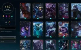 conta lvl 426 gold II 167 skins, prestigio yasuo e lucian