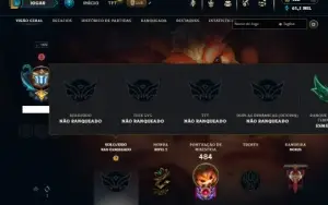 Unranked com TODOS os champs e 374 Skins ( ADC / TOP / MID )