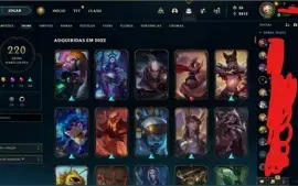 Conta League of Legends Platina 4 Nível 289 220 Skins
