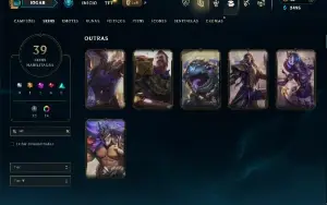 Unranked com 65 Champs e 39 Skins +6 Vitoriosas