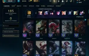 Unranked com 65 Champs e 39 Skins +6 Vitoriosas