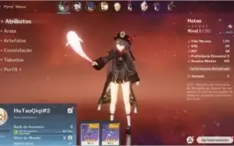 Contas Genshin Impact AR 5 Com HuTao + Qiqi