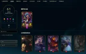 Conta league of legends 61 Skins, 8945 EA / Valorant